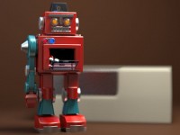 modello 3D robot vintage - WIP