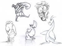 raccolta di characters sketch a matita